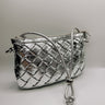 Regina Silver Woven Purse- front view