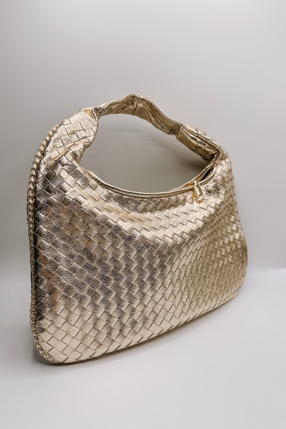 Adela Gold Woven Purse - frontal view