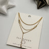 Gwen Triple Gold Chain & Small Clear Stones Necklace- close up view