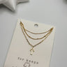 Virginia Gold Triple Layer Cross Necklace- front view