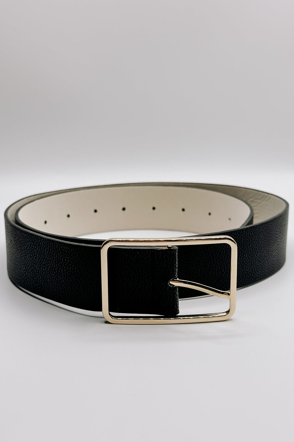 Lydia Black Faux-Leather Belt - front view