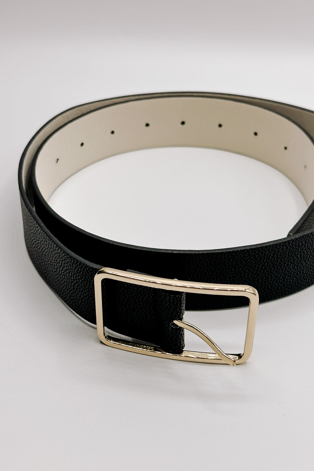 Lydia Black Faux-Leather Belt - top view