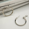 Leah Silver Closed Hoops Earring- front view