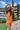 Milani Orange Feather Mini Dress- front view