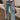 Ashleigh Blue Denim Scalloped Pants - lower body front view