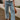 Ashleigh Blue Denim Scalloped Pants - lower body front view