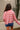 Lucia Pink & Red Stripe Button-Up Cardigan- back view