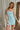 Vera Aqua Blue Tweed 3D Floral Mini Dress- front view