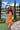 Milani Orange Feather Mini Dress- front full view