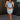 Cecilia Blue Cowl Neck Ruffled Mini Dress - full body front view