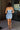 Cecilia Blue Cowl Neck Ruffled Mini Dress - full back view