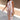 Gianna Cream & Orange Floral Pants - full body front view