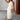 Leila Ivory Belted Slit Midi Dress- full body view