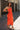 Tori Red-Orange Tiered Halter Midi Dress - full side view