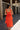 Tori Red-Orange Tiered Halter Midi Dress - full back view