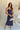 Samara Navy Linen Open Back Midi Dress - full body front view