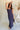 Samara Navy Linen Open Back Midi Dress - full body front