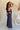 Samara Navy Linen Open Back Midi Dress - full body side