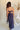 Samara Navy Linen Open Back Midi Dress - full body back view