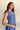 Dara Blue Eyelet Tie Front Top- frontal side view