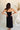 Talia Black & Tortoise Midi Dress - back view