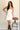 Nikki White Denim & Leather Mini Dress - frontal view