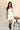 Nikki White Denim & Leather Mini Dress - full front view
