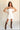 Nikki White Denim & Leather Mini Dress - view of full body front