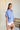 Celeste Chambray Blue Short Sleeve Top- frontal side view