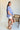 Celeste Chambray Blue Short Sleeve Top- full body side view