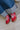 Steve Madden Red Multi Mixed Media Sneaker- frontal side view