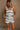 Adeline Sage & Cream Stripe Knit Shorts- front view