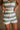 -Adeline Sage & Cream Stripe Knit Shorts close up front view