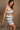 Adeline Sage & Cream Stripe Knit Shorts- side view