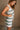 Adeline Sage & Cream Stripe Knit Shorts- close up side view