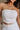 Emmalyn White Eyelet Strapless Crop Top - close-up upper front view
