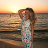 Coralie Cream Multi Floral Print Midi Dress - full body front view