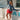 Courtney Red Denim Skort - full front view on 5'4 model
