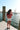 Gretchen Red & White Gingham Tank Top - full front view on brunette model