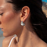 Vespera Silver Earring- close up side view