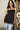 Serena Black Satin & Lace Tank Top - front view
