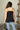 Serena Black Satin & Lace Tank Top - back