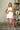 Macie White Dandelion Scallop Mini Skirt- full body view