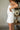 Macie White Dandelion Scallop Mini Skirt- close up side view