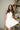Dalia White Buttoned Flare Mini Dress- front top view
