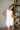 Dalia White Buttoned Flare Mini Dress- top view