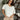 Lainey White Cotton Short Sleeve Top- front view
