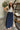Emilia Navy & White Stripe Flare Midi Dress- full body view