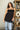Serena Black Satin & Lace Tank Top - front