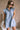 Denver Light Denim Ruffle Button-Up Mini Dress- close up front view